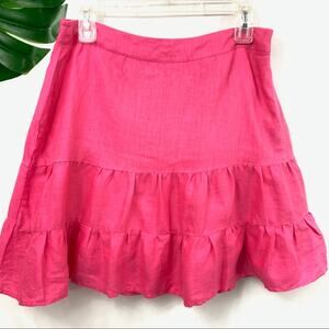 GAP Y2K Barbiecore Mini A-Line Skirt Linen Hot Pink Size 6